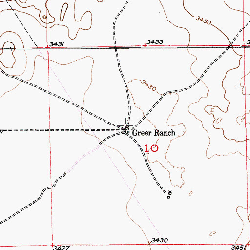 Topographic Map of Greer Ranch, NM