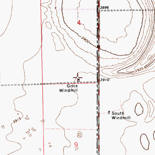 Topographic Map of Grice Windmill, NM