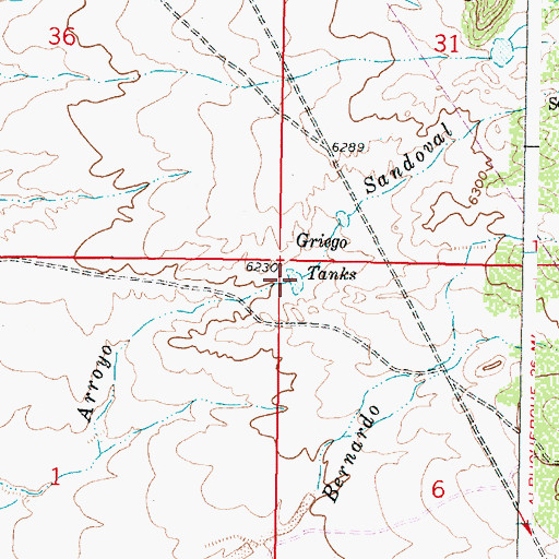 Topographic Map of Griego Tanks, NM