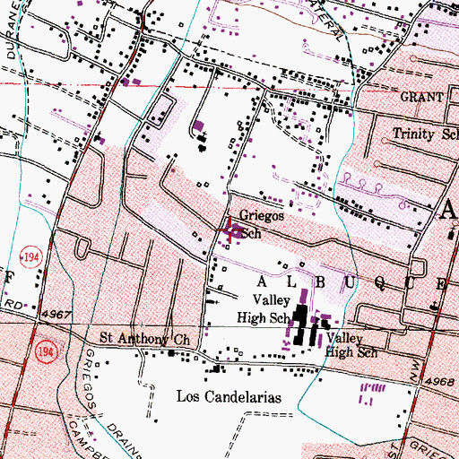Topographic Map of Griegos School, NM