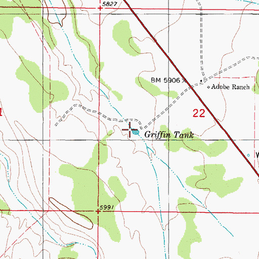 Topographic Map of Griffin Tank, NM