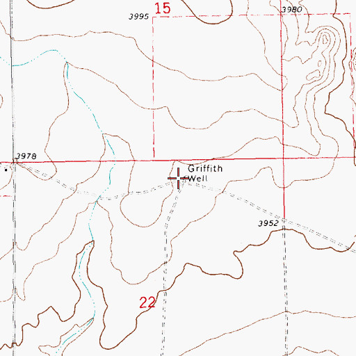 Topographic Map of Griffith Well, NM