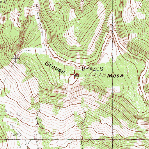 Topographic Map of Grouse Mesa, NM