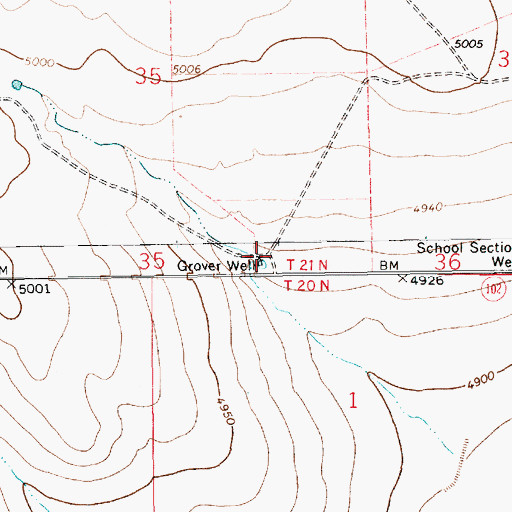 Topographic Map of Grover Well, NM
