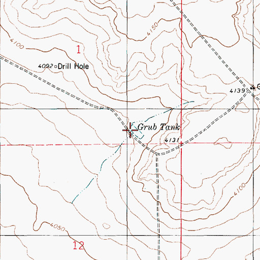 Topographic Map of Grub Tank, NM