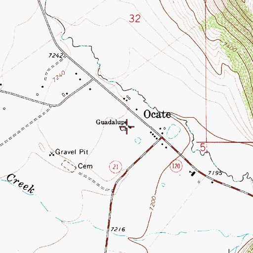 Topographic Map of Guadalupe Church, NM