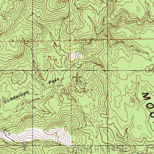 Topographic Map of Guadalupe Pass, NM