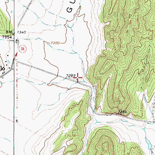 Topographic Map of Guadalupita Canyon, NM