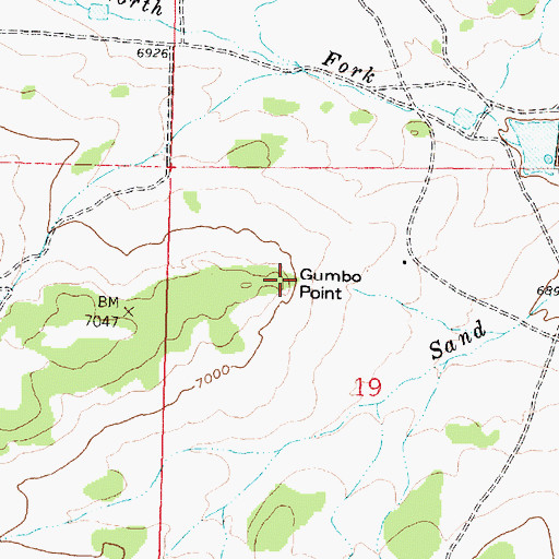 Topographic Map of Gumbo Point, NM
