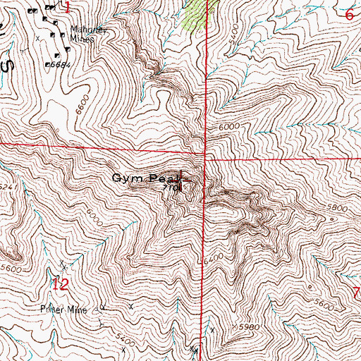 Topographic Map of Gym Peak, NM