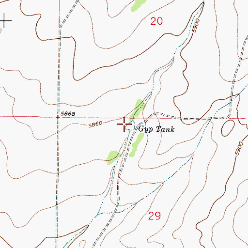 Topographic Map of Gyp Tank, NM