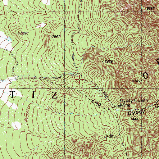 Topographic Map of Gypsy Queen Canyon, NM