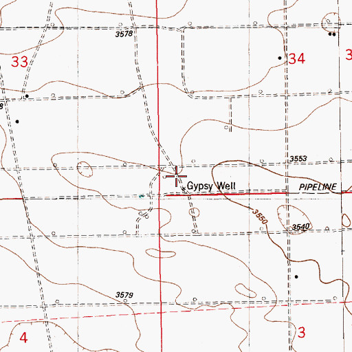Topographic Map of Gypsy Well, NM