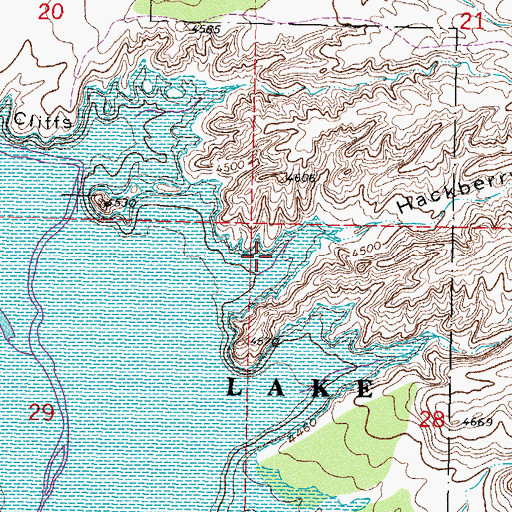 Topographic Map of Hackberry Canyon, NM