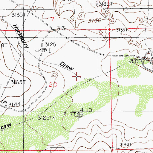 Topographic Map of Hackberry Draw, NM