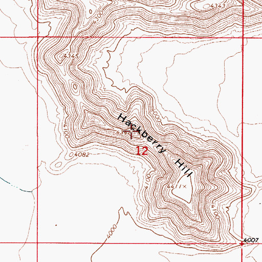 Topographic Map of Hackberry Hill, NM