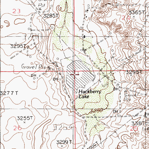 Topographic Map of Hackberry Lake, NM