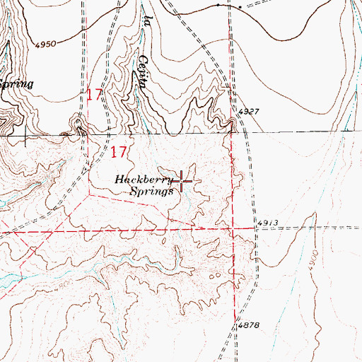 Topographic Map of Hackberry Springs, NM