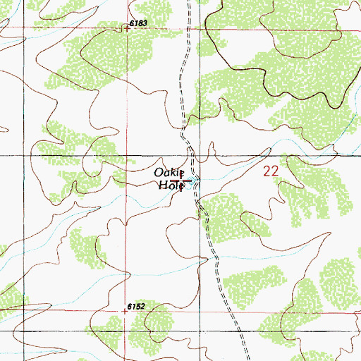 Topographic Map of Oakie Hole, AZ