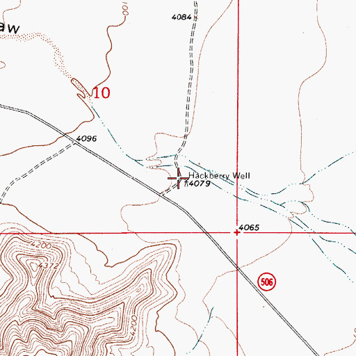 Topographic Map of Hackberry Well, NM