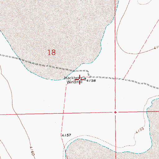 Topographic Map of Hackberry Windmill, NM