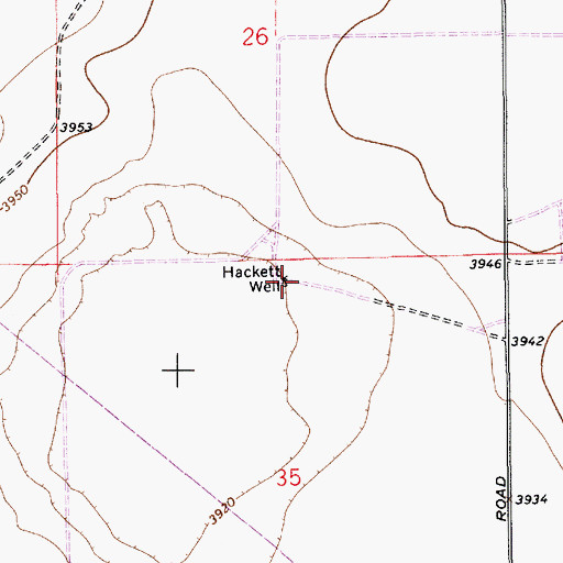 Topographic Map of Hackett Well, NM