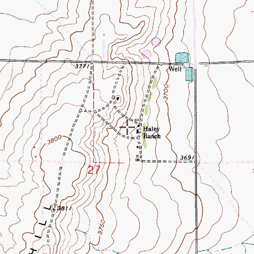 Topographic Map of Haley Ranch, NM