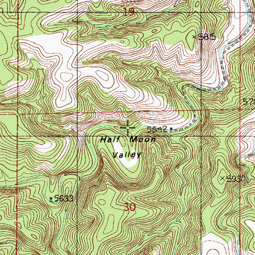 Topographic Map of Half Moon Valley, NM