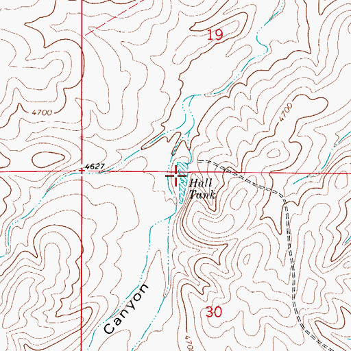 Topographic Map of Hall Tank, NM