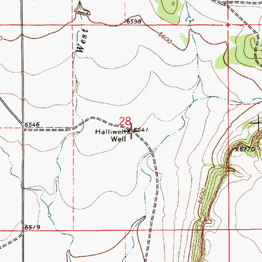 Topographic Map of Halliwell Well, NM