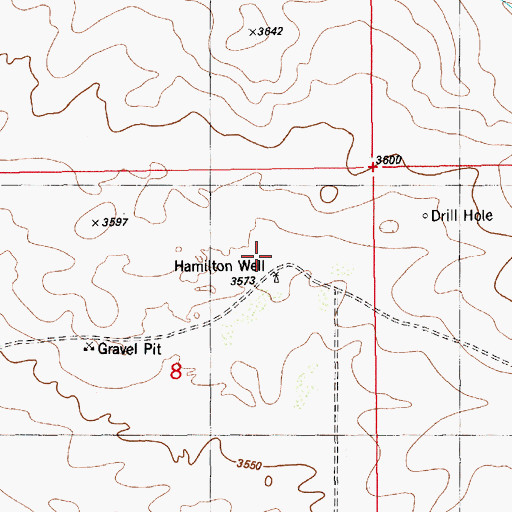 Topographic Map of Hamilton Well, NM