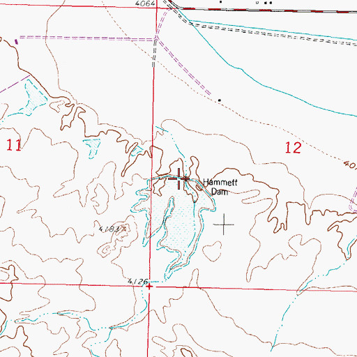 Topographic Map of Hammett Dam, NM
