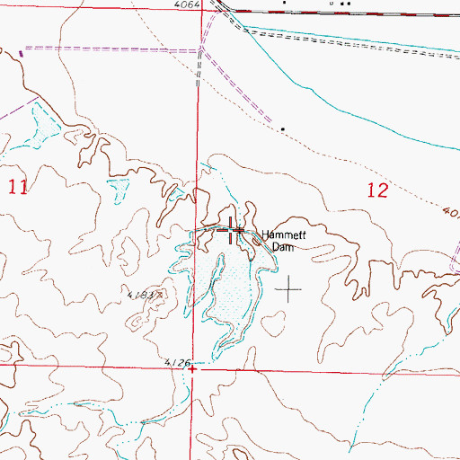 Topographic Map of Hammett Dam, NM