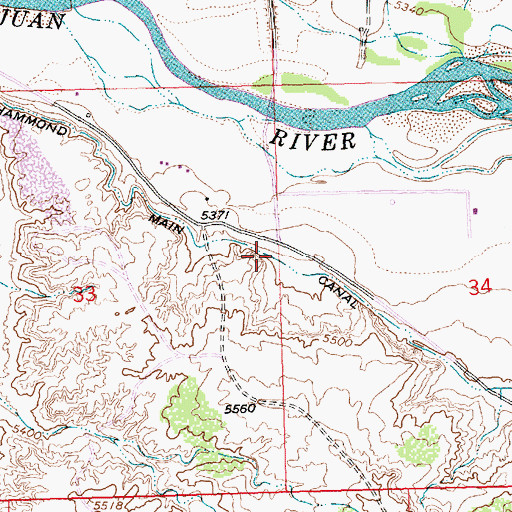 Topographic Map of Hammond Main Canal, NM