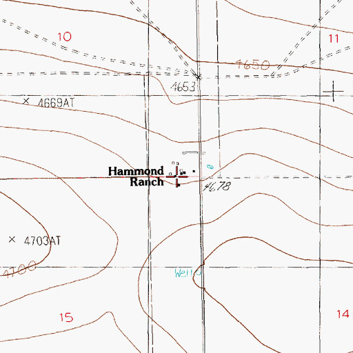 Topographic Map of Hammond Ranch, NM