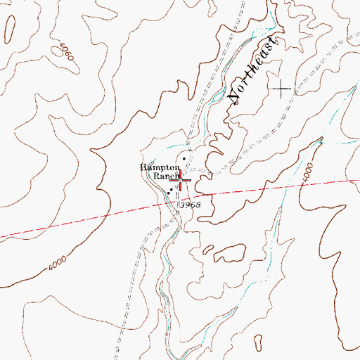 Topographic Map of Hampton Ranch, NM
