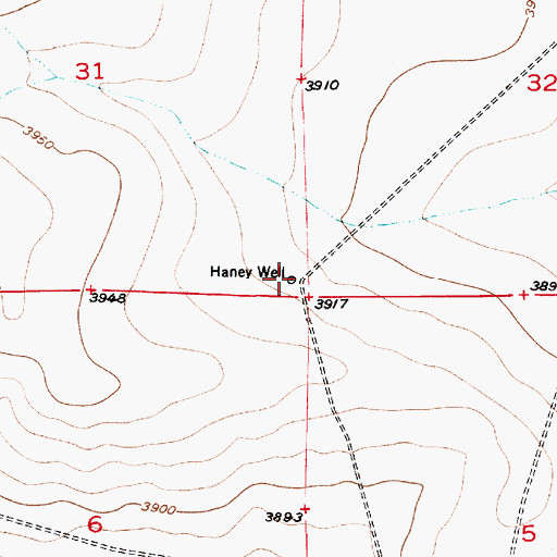Topographic Map of Haney Well, NM