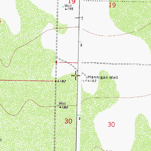 Topographic Map of Hannigan Well, NM