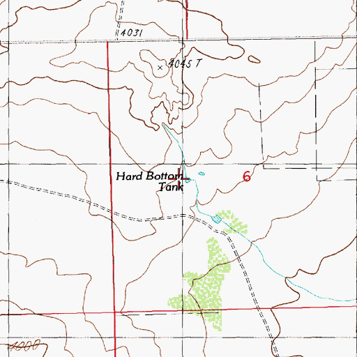 Topographic Map of Hard Bottom Tank, NM