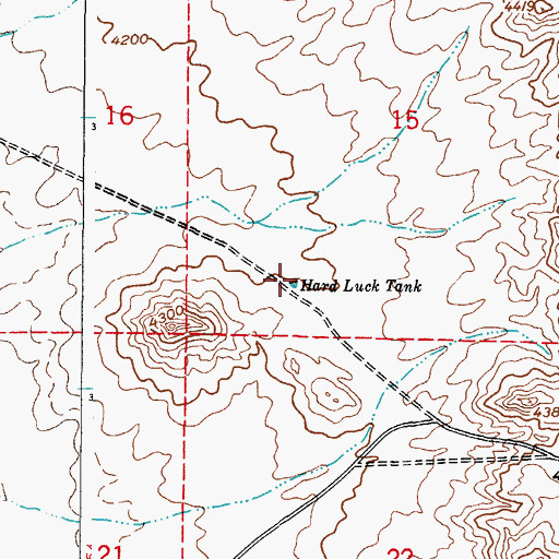 Topographic Map of Hard Luck Tank, NM