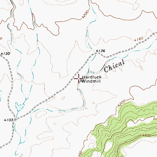 Topographic Map of Hardluck Windmill, NM