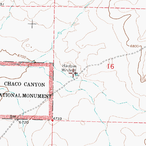 Topographic Map of Hardpan Windmill, NM