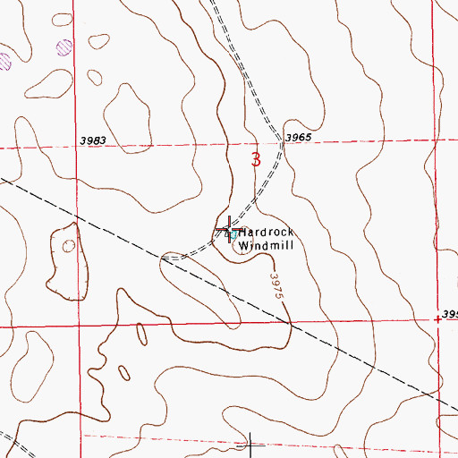 Topographic Map of Hardrock Windmill, NM
