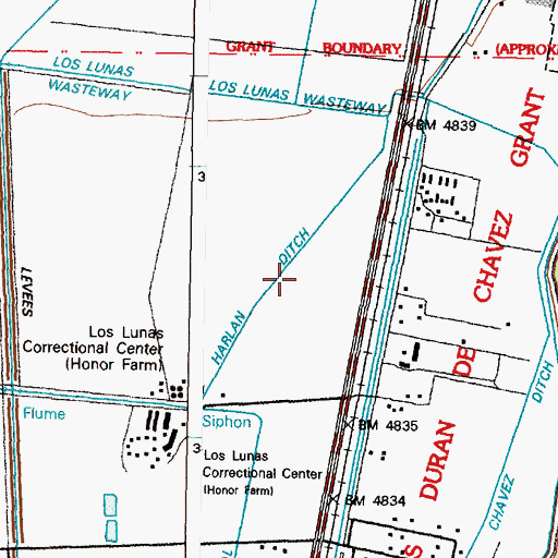 Topographic Map of Harlan Ditch, NM