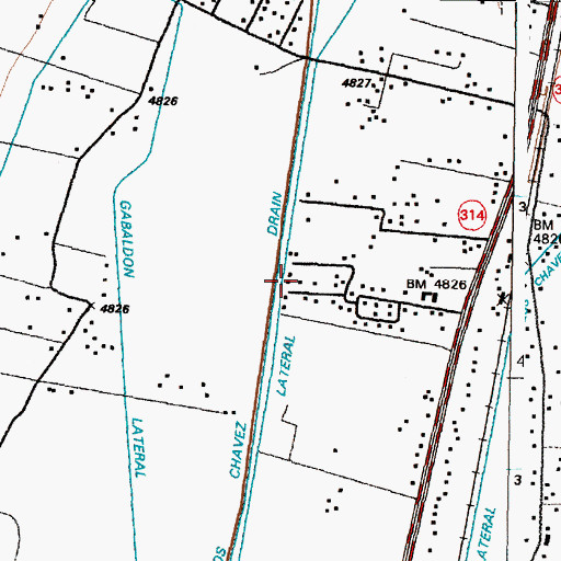 Topographic Map of Harlan Lateral, NM