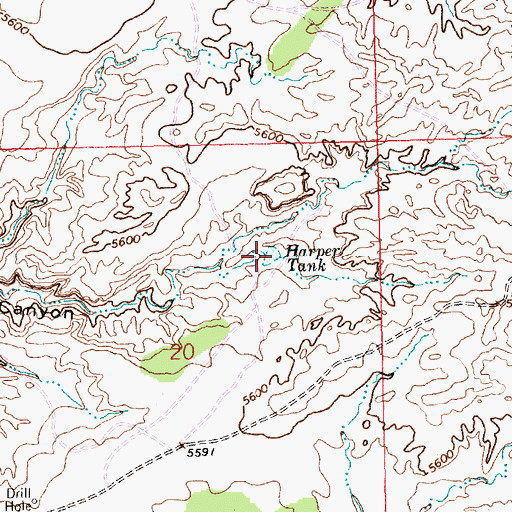 Topographic Map of Harper Tank, NM
