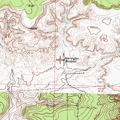 Topographic Map of Harrington Windmill, NM