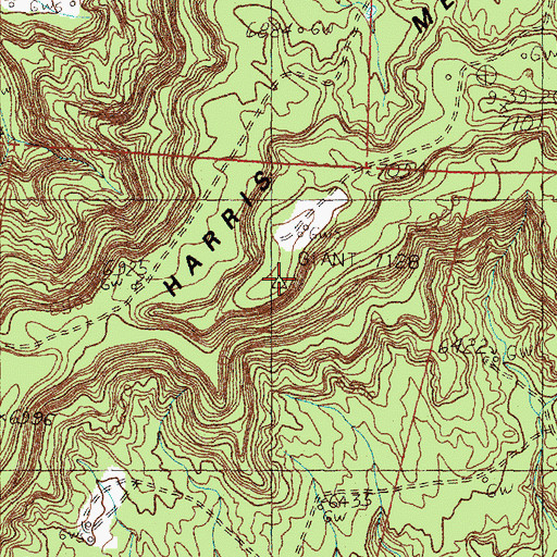 Topographic Map of Harris Mesa, NM