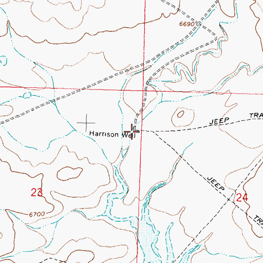 Topographic Map of Harrison Well, NM