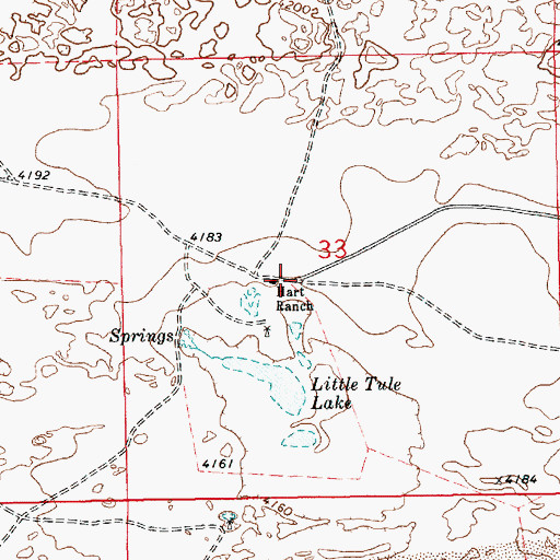 Topographic Map of Hart Ranch, NM